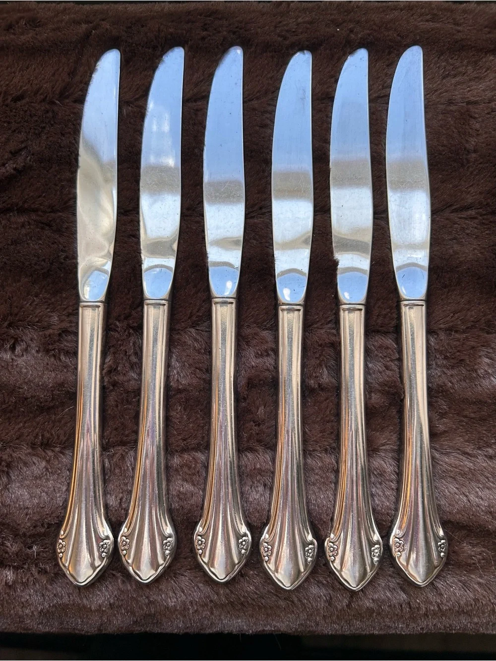 Set of 6 Oneida Repose Stainless Steel Modern Hollow Handle Dinner Knives 9.25in